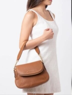 MK Brown Leather Shoulder Bag - Unknown Brand